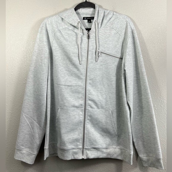 INC International Concepts Men’s Gray Hoodie Jacket Sweater Size Medium - Picture 2 of 12
